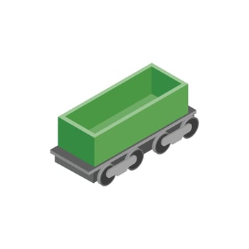 Open rail car isometric icon vector