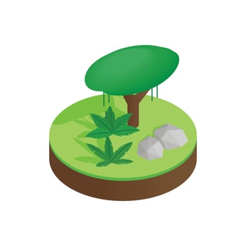 Tropical forest isometric 3d icon vector