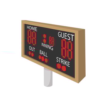 Baseball scoreboard cartoon icon vector