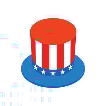 Hat in the USA flag colors isometric 3d icon vector