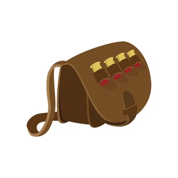 Hunter leather bag cartoon icon vector