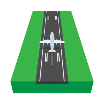 Airstrip with airplane cartoon icon vector