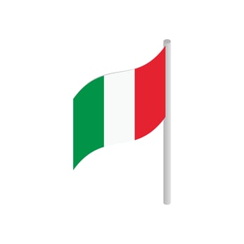 Italy flag icon in isometric 3d style vector