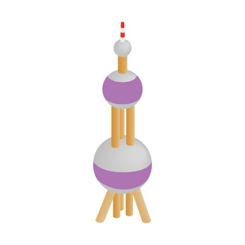 Oriental Pearl Tower icon, isometric 3d style vector