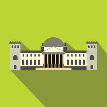 German Reichstag building icon, flat style vector