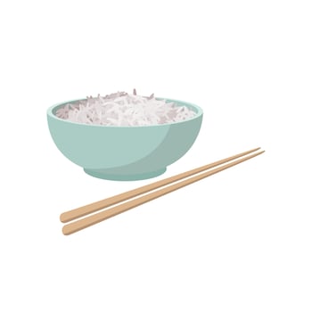 Cup of rice, cartoon style vector