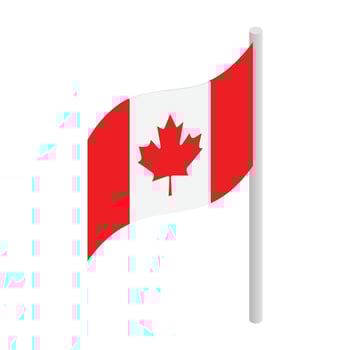 Flag of Canada icon, isometric 3d style vector