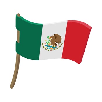 Flag of Mexico icon, cartoon style vector