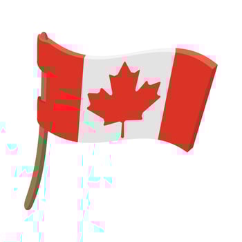 Flag of Canada icon, cartoon style vector