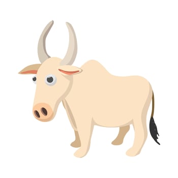 Indian cow icon, cartoon style vector