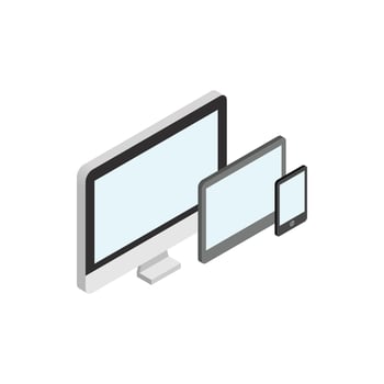 Monitor, tablet and smartphone icon vector