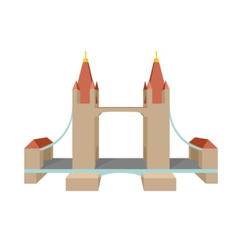 Tower Bridge in London icon, cartoon style vector