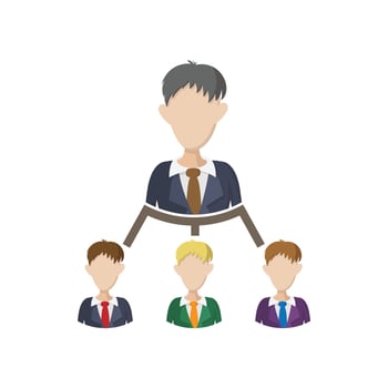 Company structure icon, cartoon style vector
