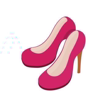 Purple women shoes icon, isometric 3d style vector