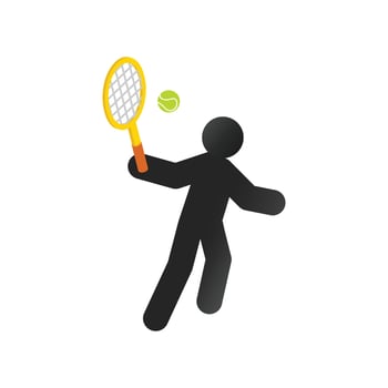 Tennis player isometric 3d icon vector