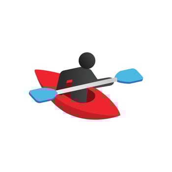 Kayak isometric 3d icon vector