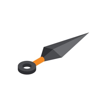 Ninja weapon kunai throwing knife isometric icon vector