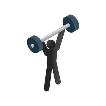 Weightlifting isometric 3d icon vector
