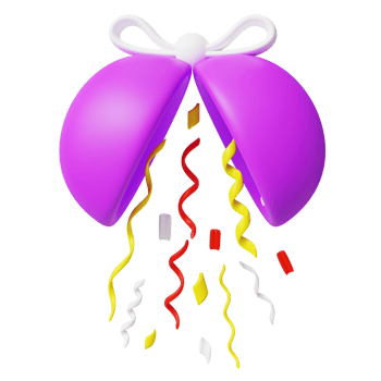 confetti ball 3d illustration png