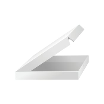Empty white small box realistic vector