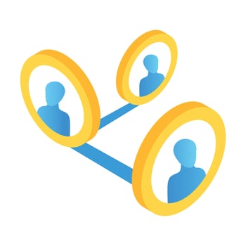 Social media isometric 3d icon vector