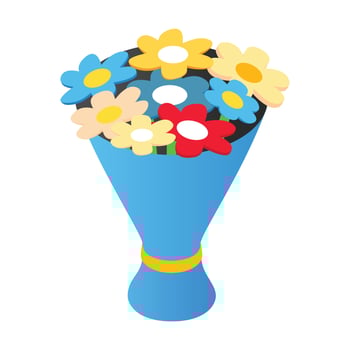 Bouquet isometric 3d icon vector
