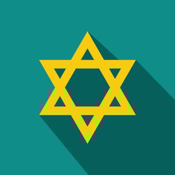 David star flat icon vector