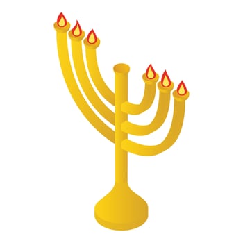 Menorah isometric 3d icon vector