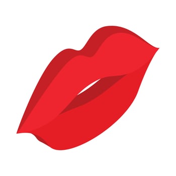 Red lips isometric 3d icon vector