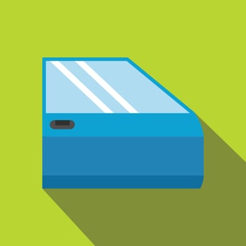 Car door flat icon with shadow vector