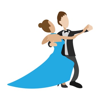 Couple dancing the waltz cartoon vector