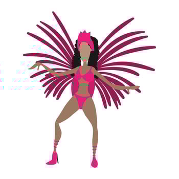 Brazilian carnival girl cartoon icon vector