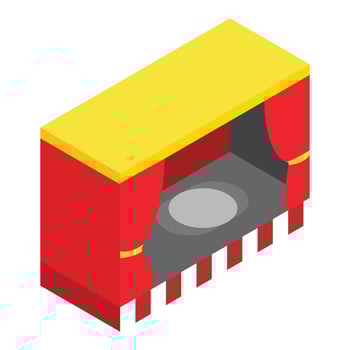 Red stage isometric 3d icon vector