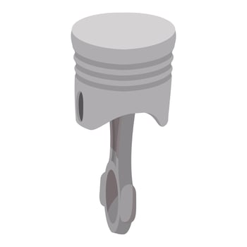 Chrome piston detail cartoon icon vector