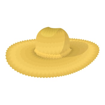 Straw hat cartoon icon vector
