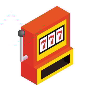 Slot machine jackpot isometric 3d icon vector