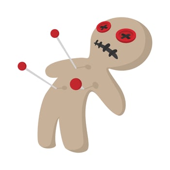 Voodoo doll cartoon icon vector