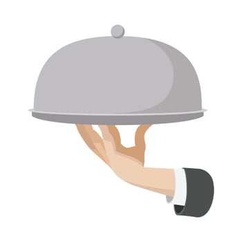 Restaurant cloche cartoon icon vector