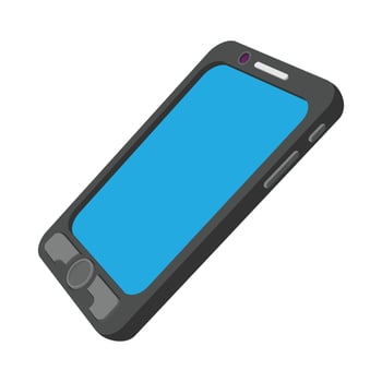 Black mobile phone cartoon icon vector