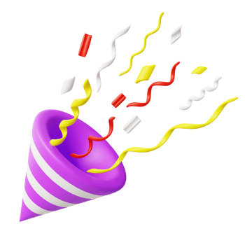 birthday party confetti 3d illustration png