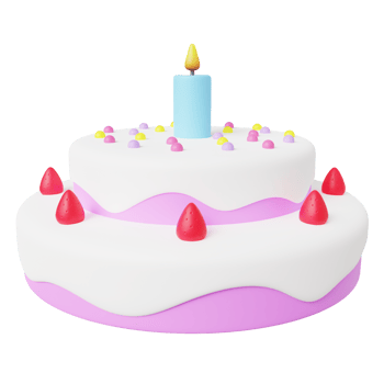 birthday cake 3d illustration png