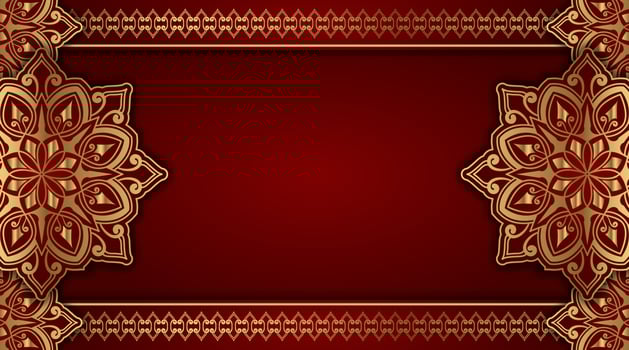 simple background with gold ornament border vector