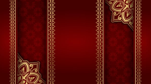 simple background with gold ornament border vector