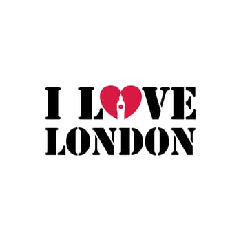 I love London hand drawn vector lettering and Big Ben watch Tower