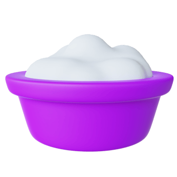 Bucket with Laundry Foam 3d Illustration png