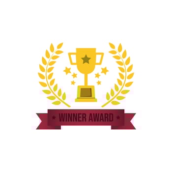 Badge award vector image. Golden award winner emblem vector design