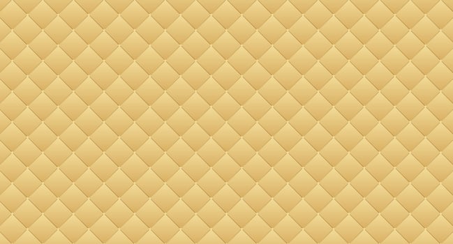 Simple upholstery quilted background. Gold leather texture sofa backdrop. Vector illustration