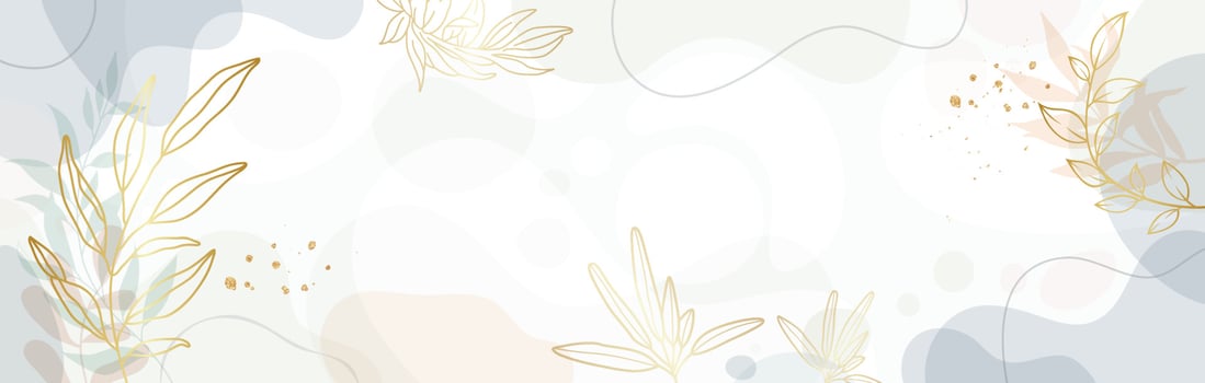 Abstract art gold tropical leaves background vector. Luxury wallpaper .Colorful poster background vector illustration.