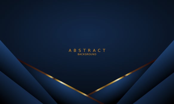 dark blue luxury premium background and gold line. vector