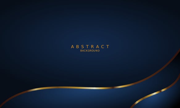 dark blue luxury premium background and gold line. vector